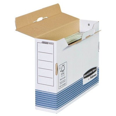 Bankers Box Archivboxen Bankers Box weiß/blau 8,0 x 26,5 x 32,7 cm, 10 St.
