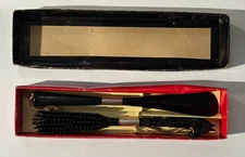 Vintage Horse Head Clothing Shoe Brush and Shoehorn Set Black
