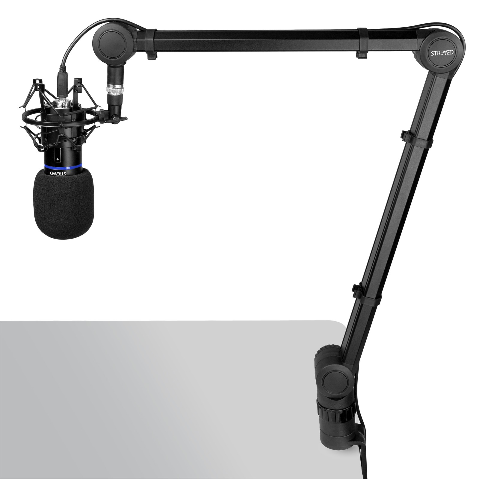 PDT RockJam Premium Tube Style Boom Arm Microphone Stand