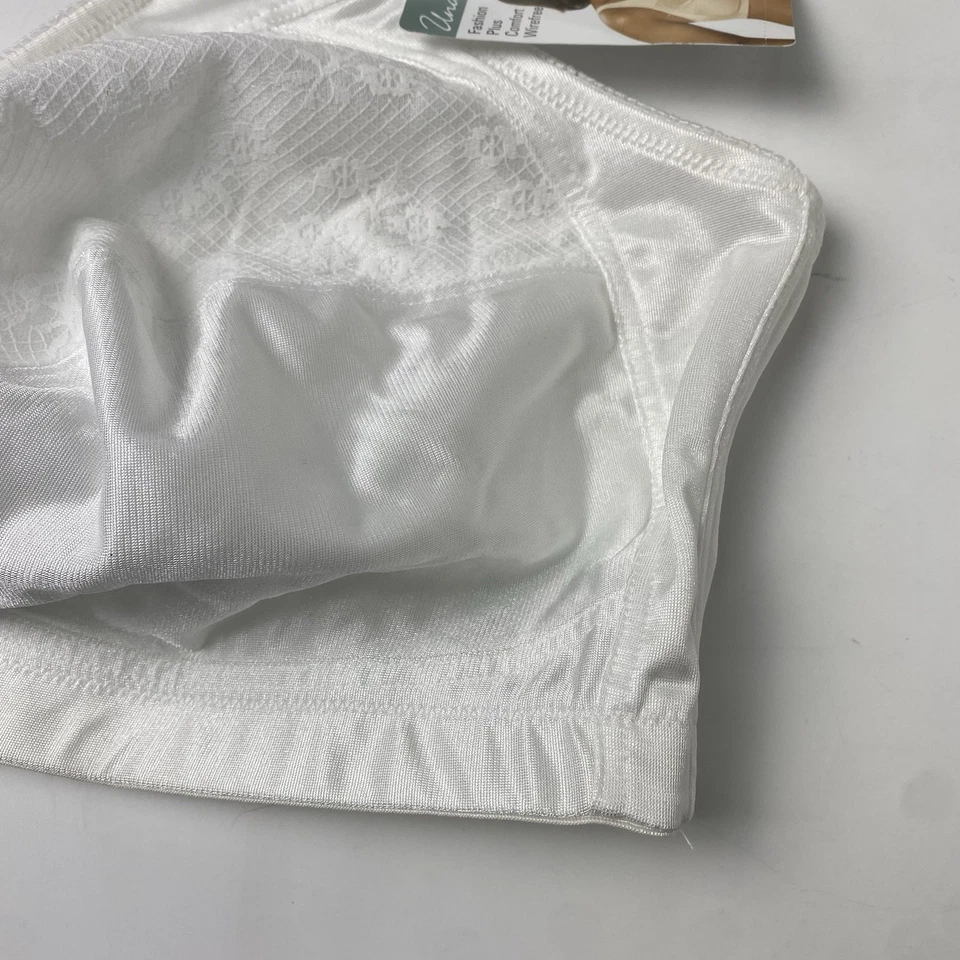 Underscore Fashion Plus Comfort Wirefree T-Shirt Bra White Floral Lace Size 44DD - Image 4 of 4