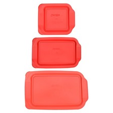 Pyrex 234-PC 4qt, 233-PC 3qt, & 222-PC 2qt Red BPA-Free Plastic Lids