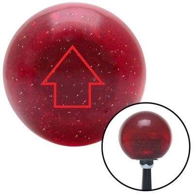 Red Classic Arrow Up Red Metal Flake Shift Knob w/ M16x1.5 Insert Shifter Auto