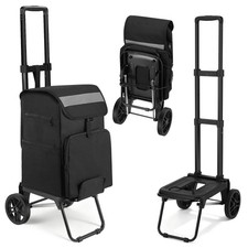 Housolution Einkaufstrolley Klappbar, 46L/136KG Kapazität Einkaufswagen Einka...