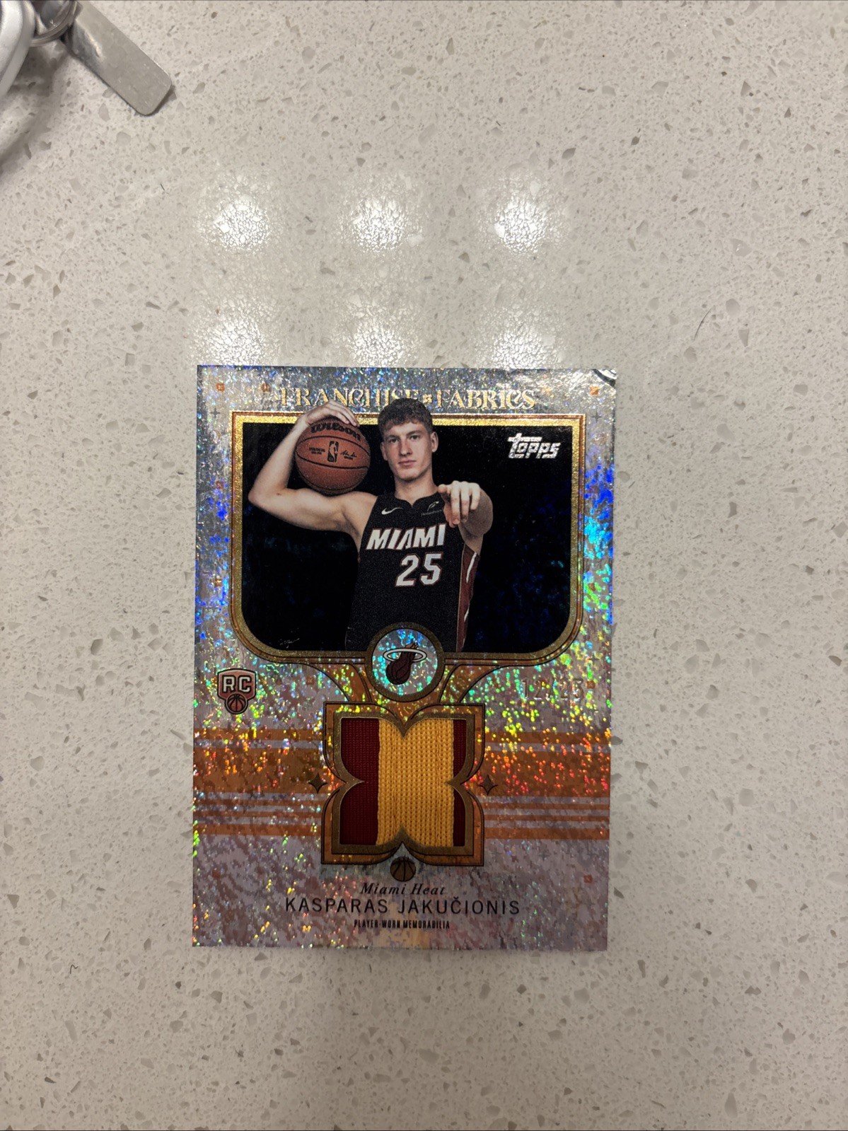 2025-26 Topps Kasparas Jakucionis Franchise Fabrics Orange Holo Foil /25 RC Heat