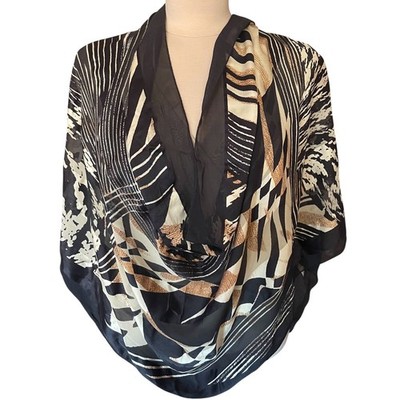 Gai Mattiolo Large Pure Silk Scarf, Scarf, Shoulder Cover, Vintage '90s