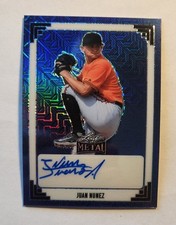 2024 Leaf Metal Juan Nunez RC Blue Prismatic Mojo Auto SN 7/7