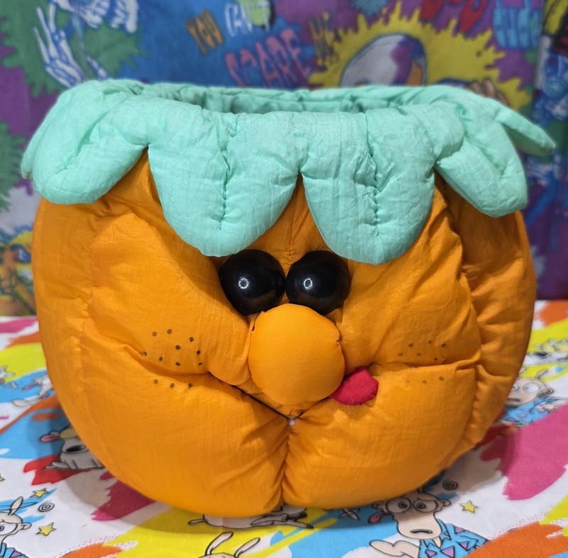 RARE Vintage 1993 Joelson Industries Halloween Pumpkin Candy Basket Bucket Pail