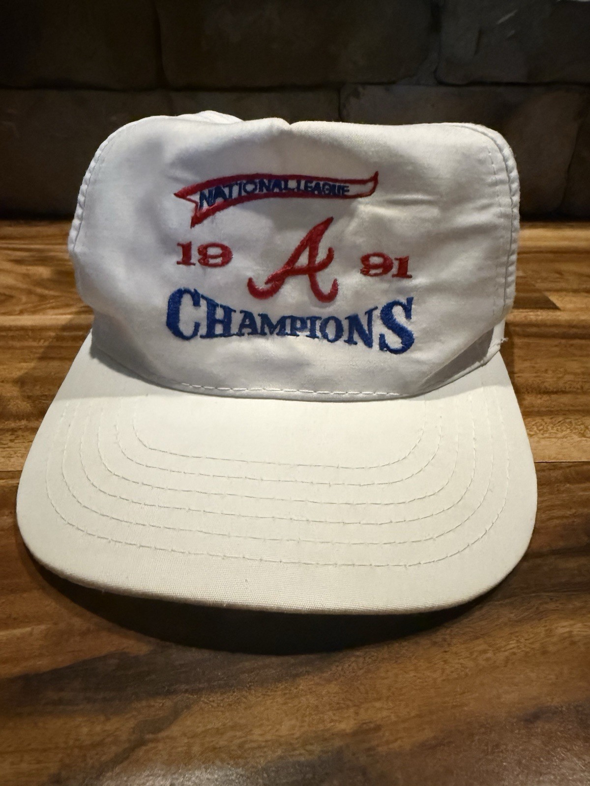 Vintage Atlanta Braves 1991 National Leave Champions SnapBack Hat Fast Shipping 