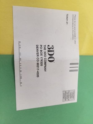 3DO Registration card Insert