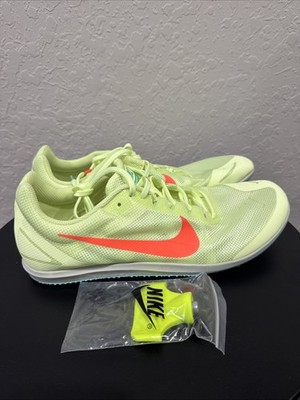 Nike Zoom Rival D 10 Barely Volt Green Orange Track Spikes 907566-700 Mens 12