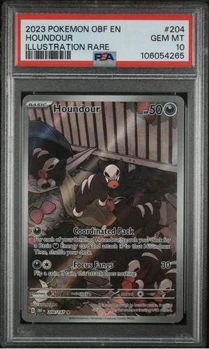 Houndour 204/197 Sv03: Obsidian Flames Holo Illustration Pokémon TCG PSA10
