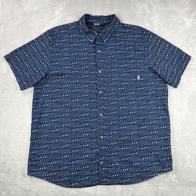 Outdoor Research Shirt Mens XXL Blue Geometric Rooftop Button Up Casual Summer