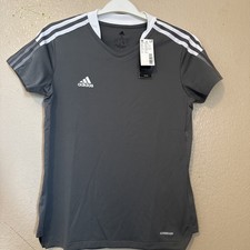 Adidas Gray & White Soccer Jersey Shirt Women&rsquo;s Size Small Primegreen AeroReady