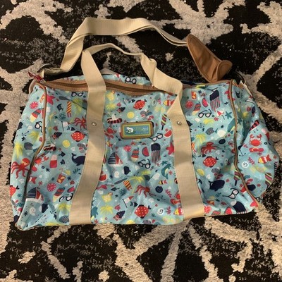 Lily Bloom Lily Zen Ocean Beach Multicolor Duffle Bag Detachable Strap Zip