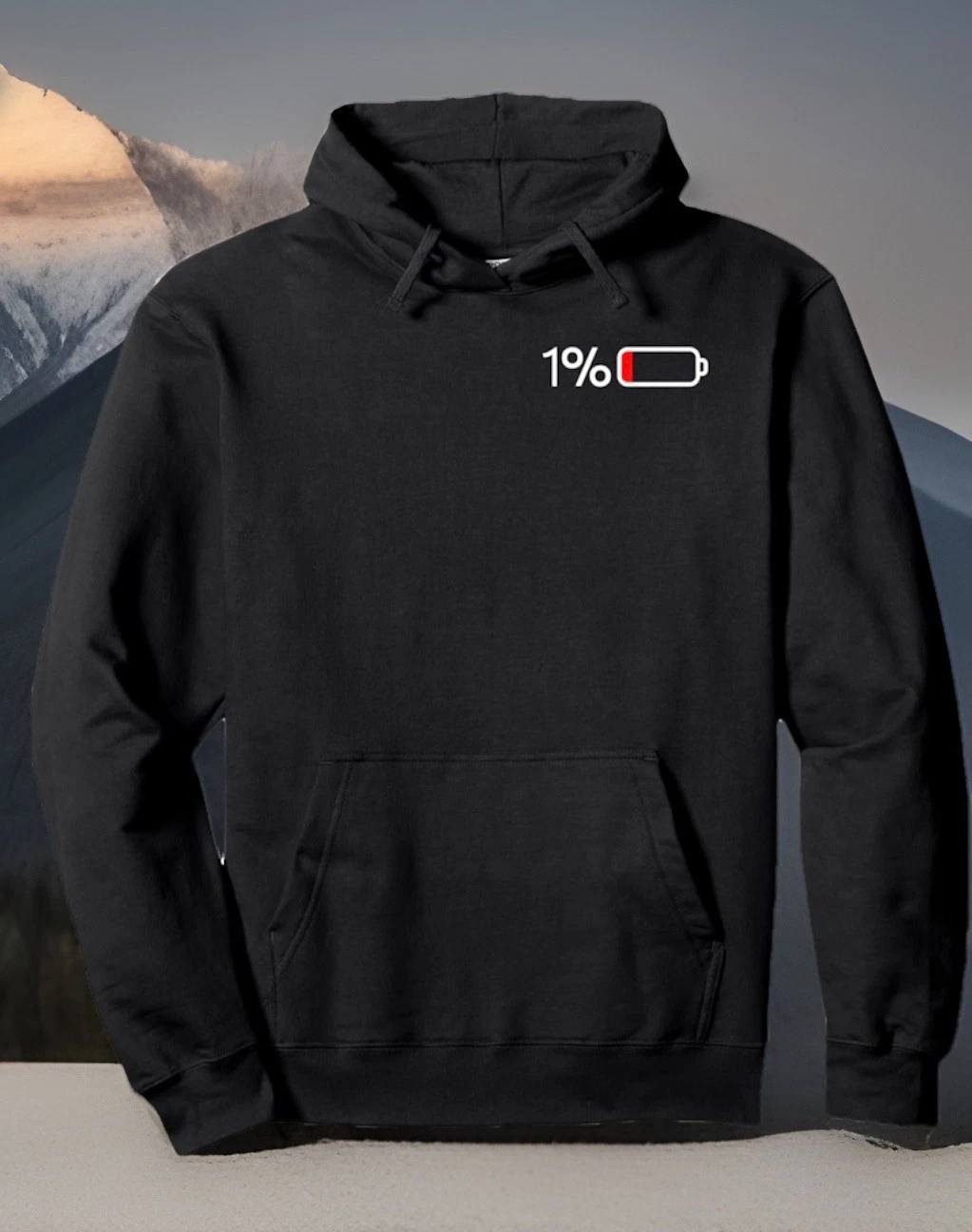 Unisex 1% Low Battery Hoodie Pocket Sweatshirt XXL US 14 New Free Ship