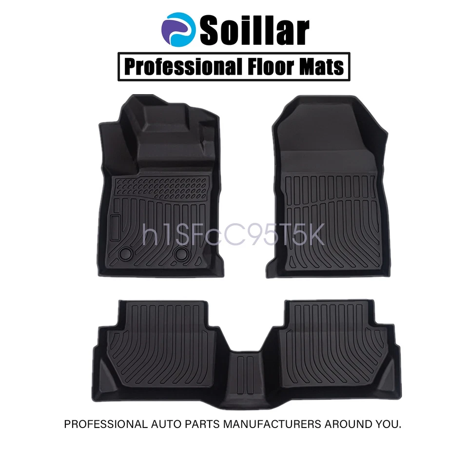 Car Floor Mats Liners 3Pcs Black Fit For 2011-2013 Ford Fiesta TPE All-Weather - Imagem 2 de 4