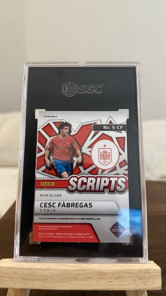 2021-22 PANINI MOSAIC SCRIPTS PINK FLUORESCENT CESC FABREGAS AUTO 6/10 SGC 10 - Image 2 of 2