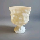 Vintage EO Brody Crinkle Milk Glass Vase Planter Compote