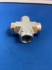 Zinc Plated 1/2" NPT Female Thread Pipe Fitting 4 Way Cross  Heavy Wall Steel