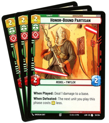 x3 Honor-Bound Partisan - 58/264 - A Lawless Time LAW - Star Wars SWU - NM/M