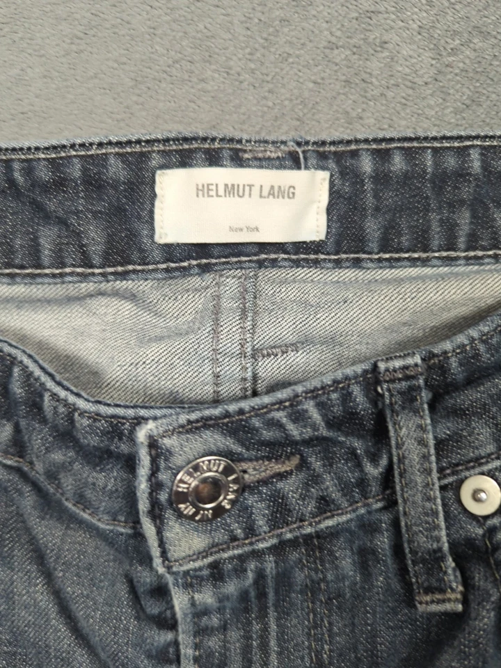 Helmut Lang Jeans Women 28 (32x30) Straight Leg 5 Pocket Dark Dry 711HW201 USA - Image 2 of 4