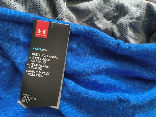 Mens Under Armour Hoodie Full Zip Blue Hoody XS - Picture 3 of 3