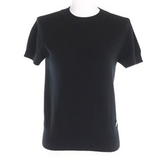 Excellent HERMES Short sleeve knit H-Lift Metal Short Sleeve black cashmere 36