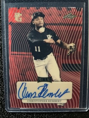 2023 Leaf Perfect Game Christopher Chris Rembert Gold Super Proof Auto #1/1
