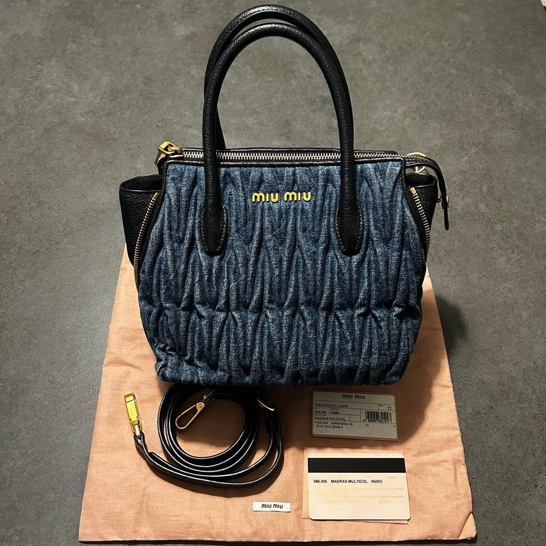 Miu Miu Shoulder Bag Denim Exterior Bags & Handbags for Women for
