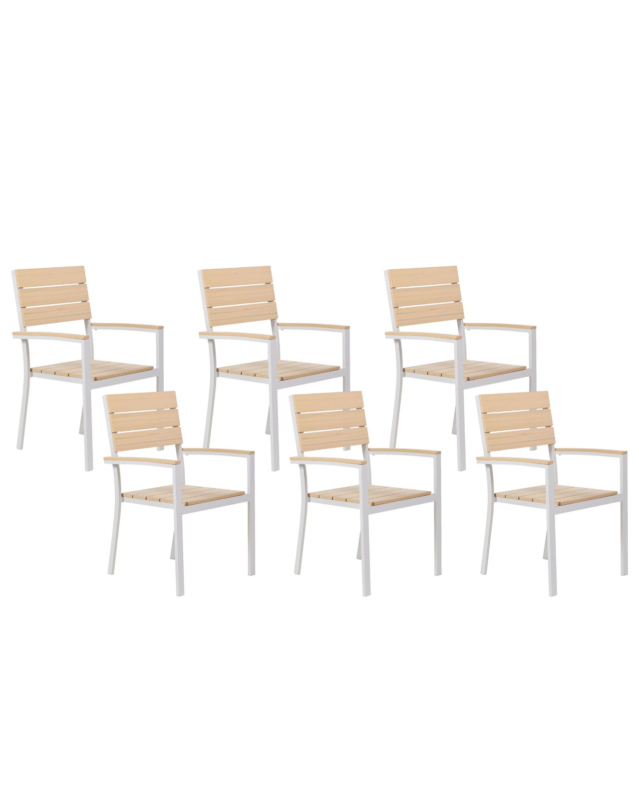 Set di 6 Sedie da Giardino beige e Alluminio Arredo da Esterno COMO