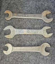 3 VINTAGE Wrenches 1 "SUZUKI" METRIC DOUBLE OPEN END WRENCH 14/17mm Plus 2 Other