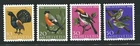 SWITZERLAND 1968, BIRDS, PRO JUVENTUTE CHARITY, Scott B378-B381, VLHR