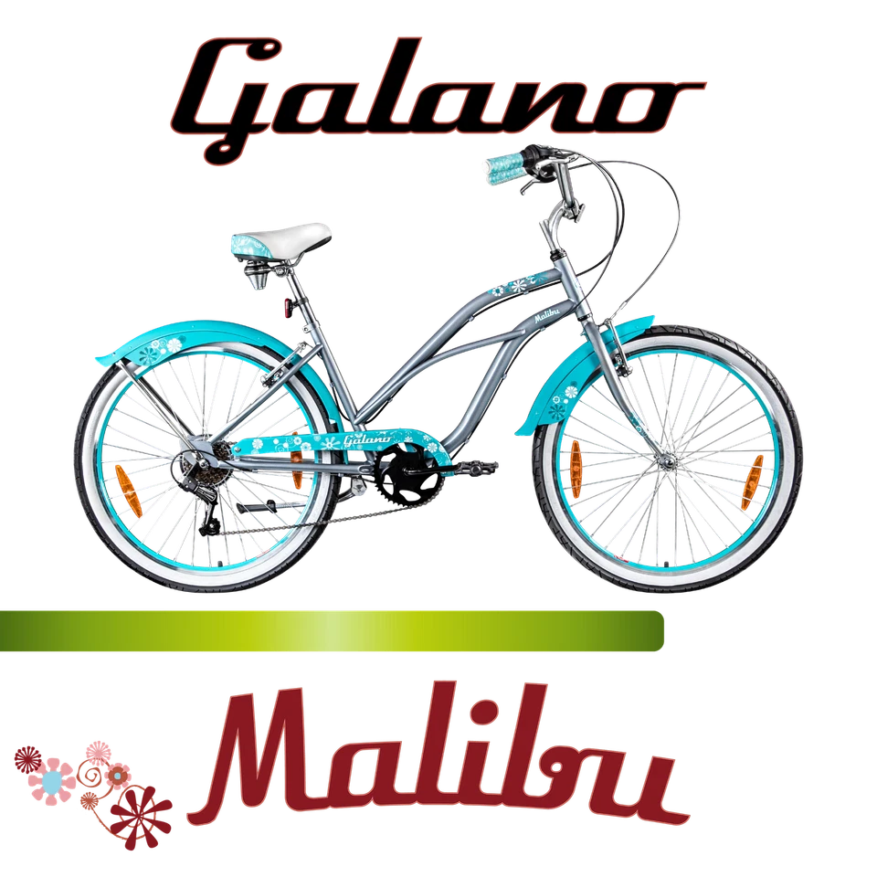 Galano Malibu 26" Beachcruiser Fahrrad Cruiser Bike Unisex metallgrau 40cm - Bild 2 von 4