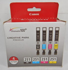 Canon Cli-251 Black Cyan Magenta Yellow Ink Cartridge 4 Pack