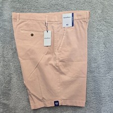 Caribbean Roundtree & York Men's Cotton Stretch Chino Shorts Light Peach Size 42