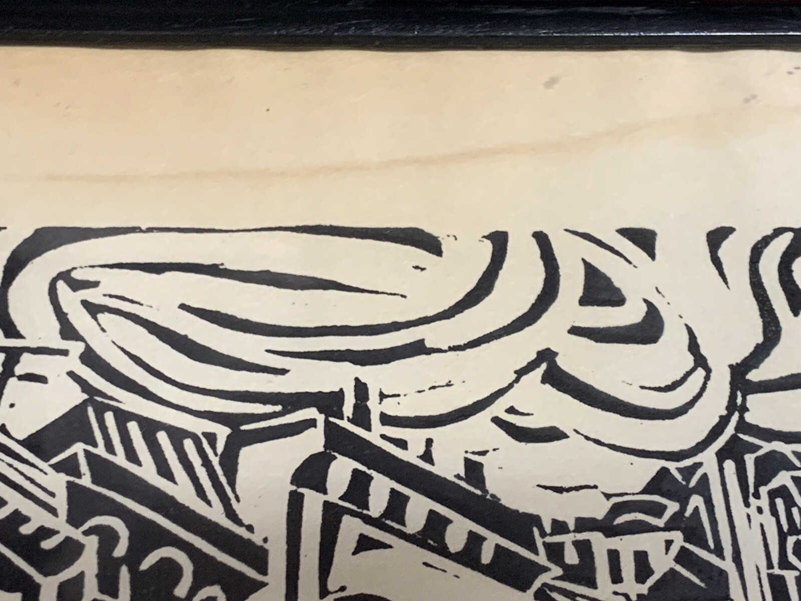 Vintage Block Print /Art / Painting estate Sale Find 18x13.5