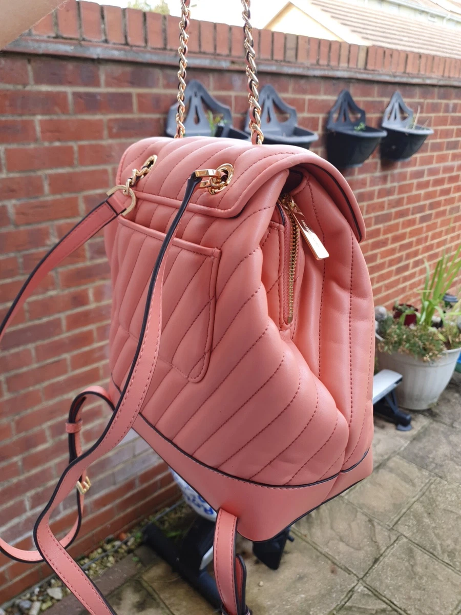 MICHAEL KORS ROSE CHAIN BACKPACK BLACK MEDIUM QUILTED VEGAN LEATHER RRP 445