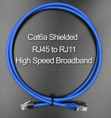1,5 m Cat6 geschirmtes Modem Router Kabel VDSL RJ11/RJ45 Hi Speed Breitband 