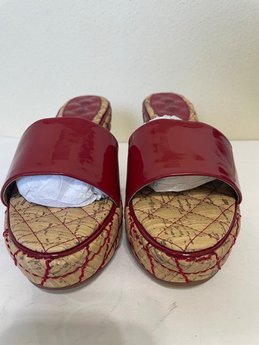 CAMI beautiful hot red pepper soft feel slide on 4" heel sandals new/w box 8M - Picture 2 of 13
