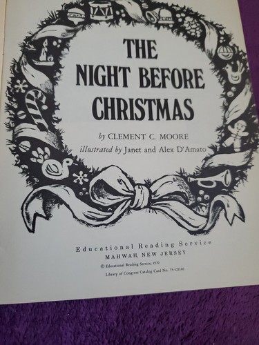 Vintage Children's Christmas Book Lot-Color Book & The Night Before Christmas - Foto 4 di 16