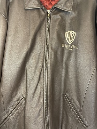 Warner Brothers Brown Leather Jackey With Warner Brothers Embroidery - Picture 8 of 11