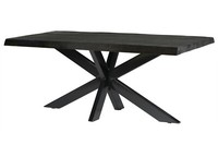 Esstisch KüChentisch Spider Norris Mango Massivholz Stahl Tisch Schwarz 220 Cm
