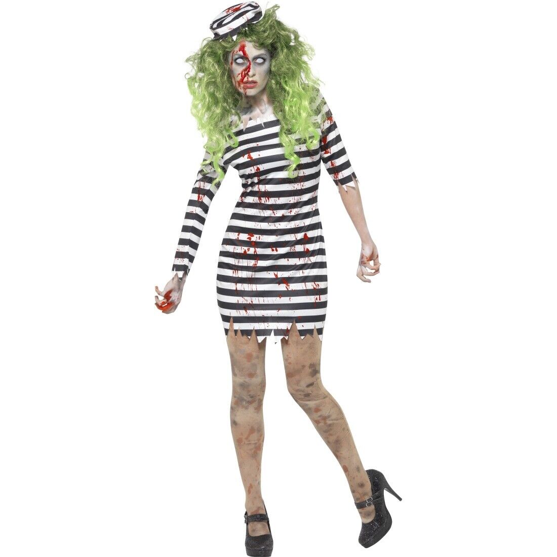 Halloween Kostüm Zombie Sträflingskostüm Damen Sträfling Damenkostüm Häftling