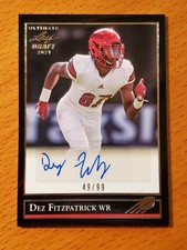 2021 Leaf Ultimate '92 Black Gold Auto Dez Fitzpatrick Louisville WR #'d 49/99