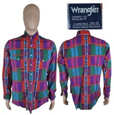 Vintage Wrangler Cowboy Cut Regular Fit Aztec Multicolor Button Shirt 16.5-35