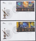 ISRAEL Sc # 1643a-f SET of 2 FDC of the SOLAR SYSTEM. STAMPS FROM S/S HI-VALUES