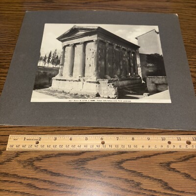 Vintage Temple of Fortuna Virilis Mounted Ancient Roman Architecture Photo Rome