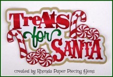 TREATS FOR SANTA CHRISTMAS premade paper piecing title die cut by Rhonda