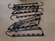 3 Sets NEW Sturdy Solid Chrome  Black Metal Clothes Rack Hangers - 30pc