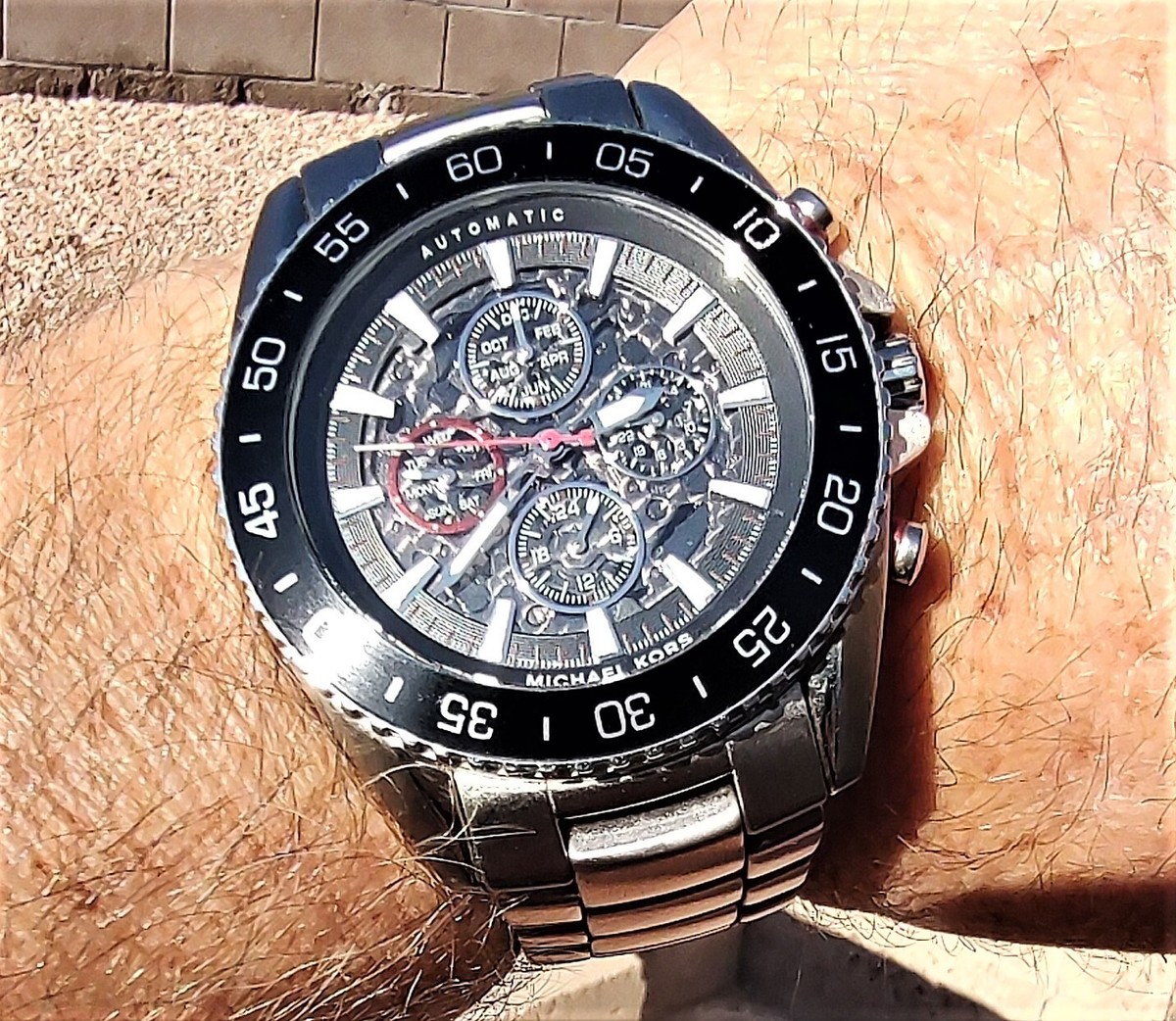 Michael Kors Jet Master MK9011 Automatic Skeleton Watch for Men
